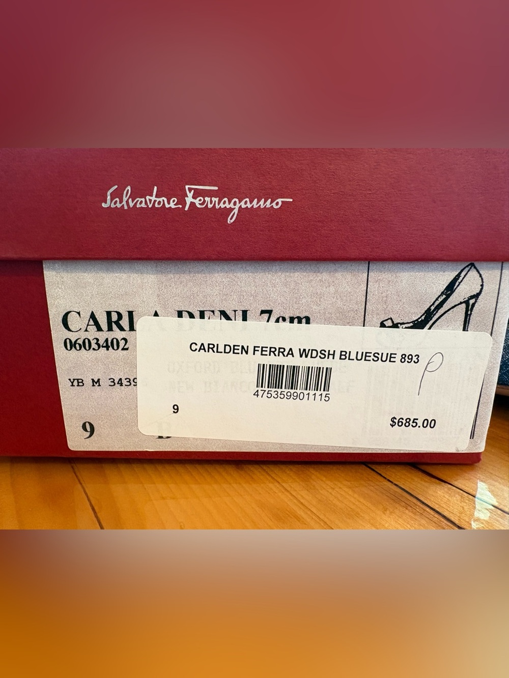 Salvatore Ferragamo Carlden Pumps | Size 9 | Blue | Box & Dust Bag | Italy - Picture 9 of 12